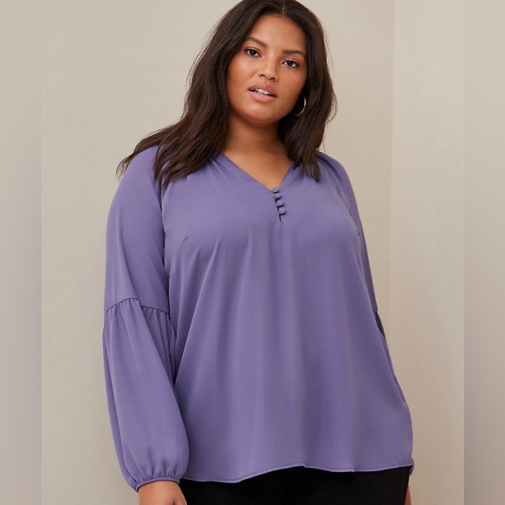 Torrid Georgette Puff Sleeve Peasant Blouse 1X